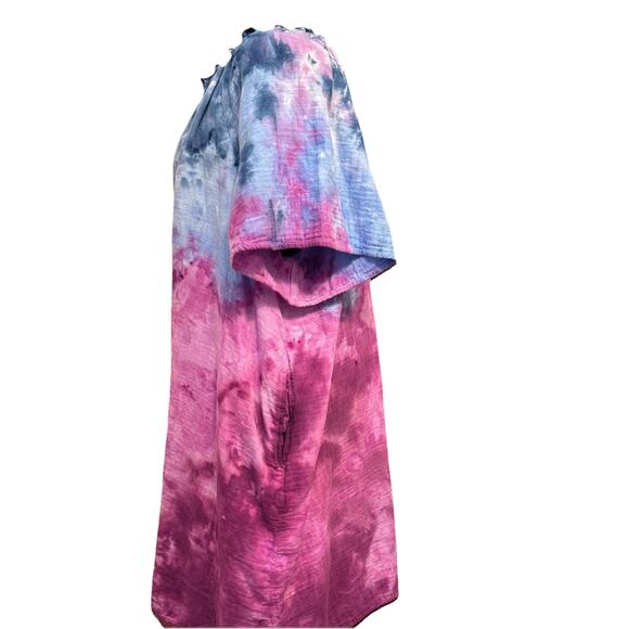 Old Navy Shirt Dress 2X Womens Lounge Beach Coverup Casual Tie Dye Pockets - Picture 3 of 10